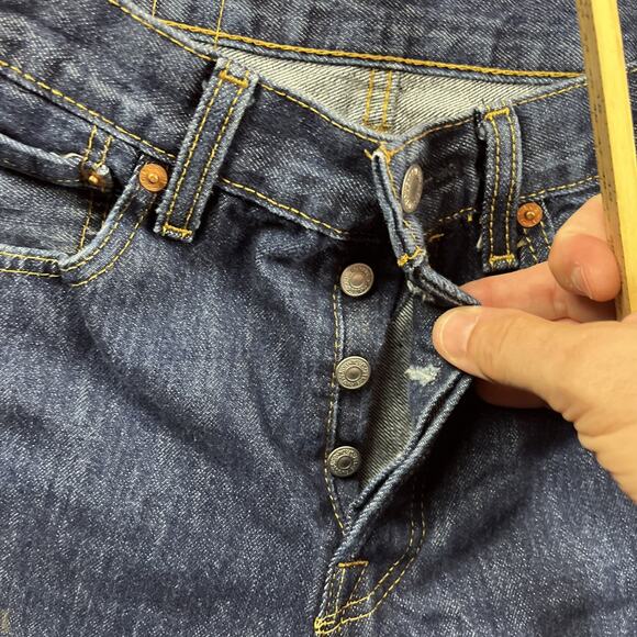 Levis 501 Button Fly Shorts Men 30 Denim Jorts Blue Skater Jean Straight *read‎ - Picture 6 of 10